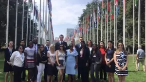 Martins (front row, third from left) stands with other UNITAR continuing education program members.
