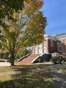 Schoolfield Hall in fall 2020