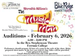 Banner for the Music Man auditions